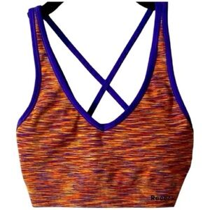 REEBOK Bra, Sports Bra, Performance wear, Sz S, Strappy, Multicolor, Stretchy​